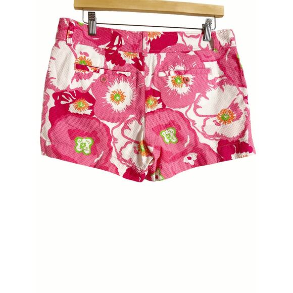 Lilly Pulitzer Callahan Pink Floral Print Mid Rise Casual Summer Shorts Size 6 - Picture 2 of 4